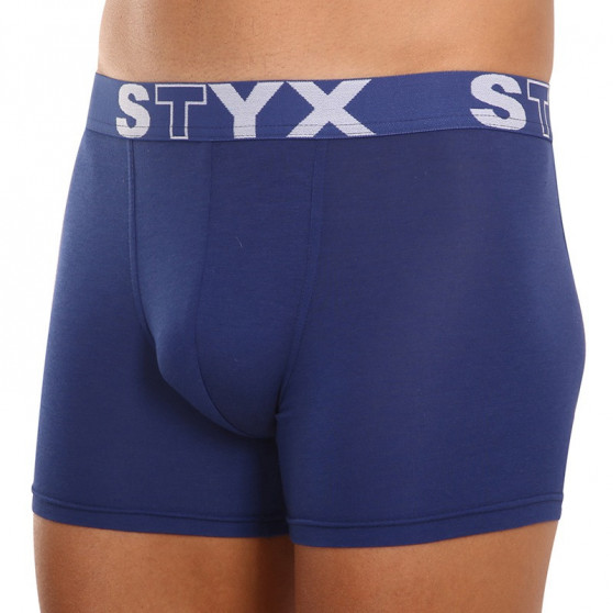 Herenboxershort Styx lang sportelastisch donkerblauw (U968)