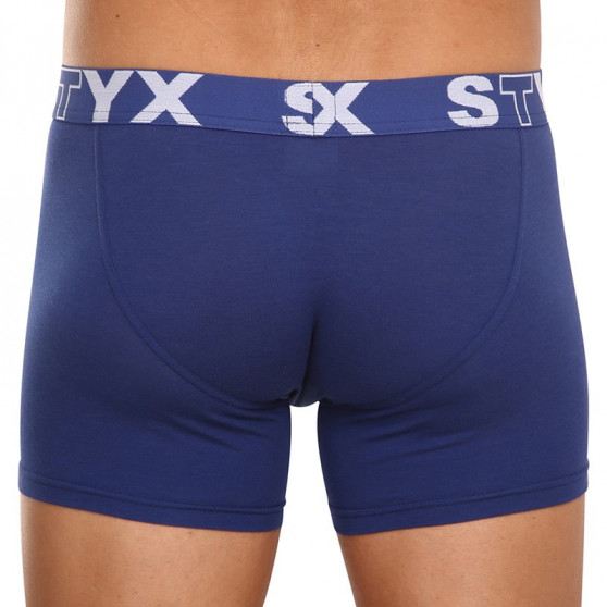 Herenboxershort Styx lang sportelastisch donkerblauw (U968)