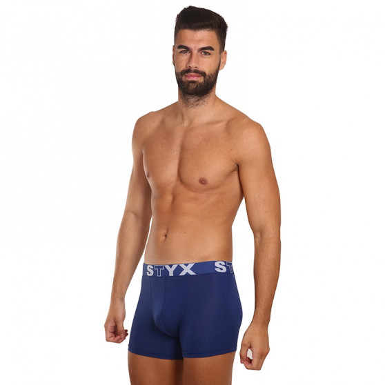 Herenboxershort Styx lang sportelastisch donkerblauw (U968)