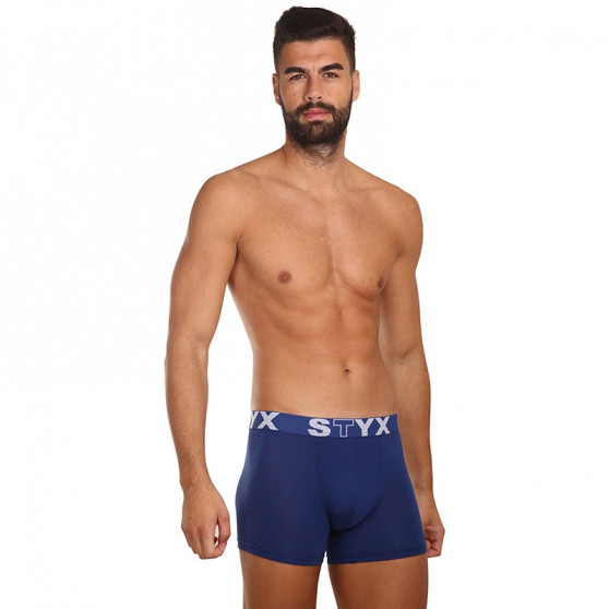 Herenboxershort Styx lang sportelastisch donkerblauw (U968)