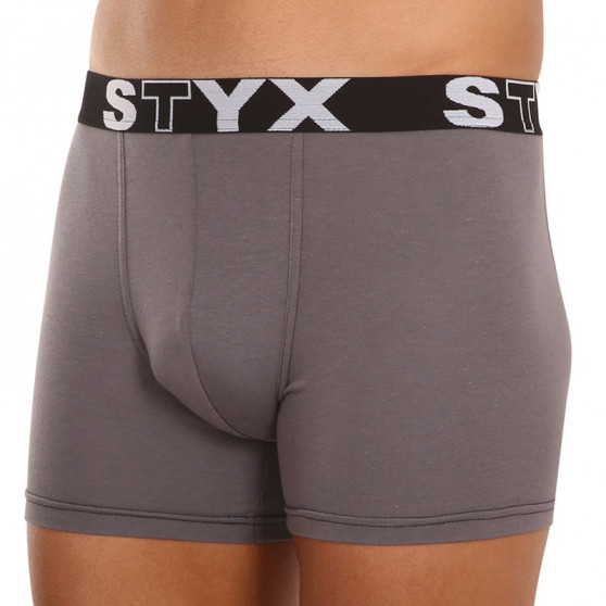 Herenboxershort Styx lang sportelastisch donkergrijs (U1063)