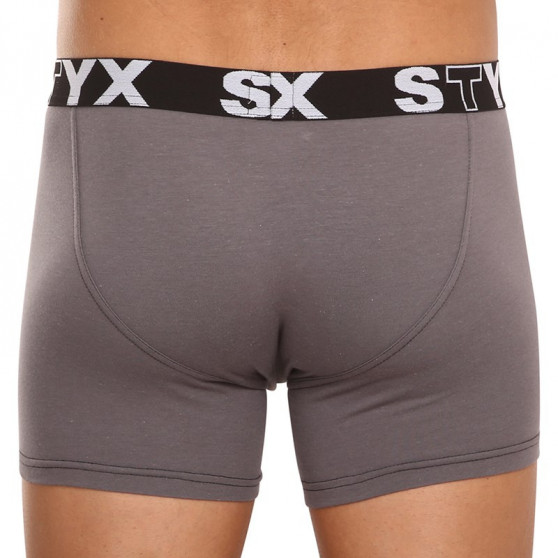 Herenboxershort Styx lang sportelastisch donkergrijs (U1063)