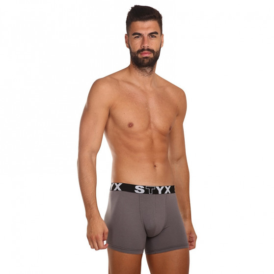 Herenboxershort Styx lang sportelastisch donkergrijs (U1063)