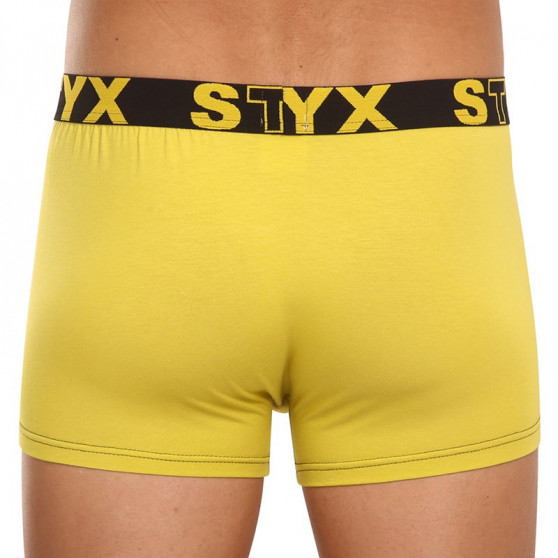 Herenboxershort Styx sportrubber groen en geel (G1065)