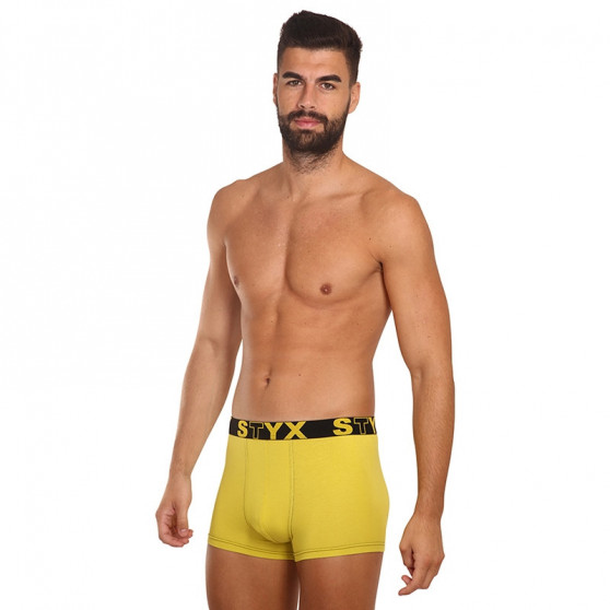 Herenboxershort Styx sportrubber groen en geel (G1065)