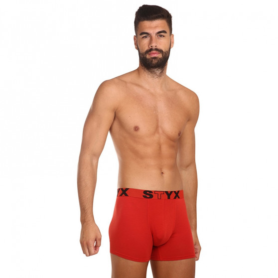 Herenboxershort Styx lang sportelastisch rood (U1064)