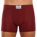 Herenboxershort Styx lang klassiek rubber bordeauxrood (F1060)