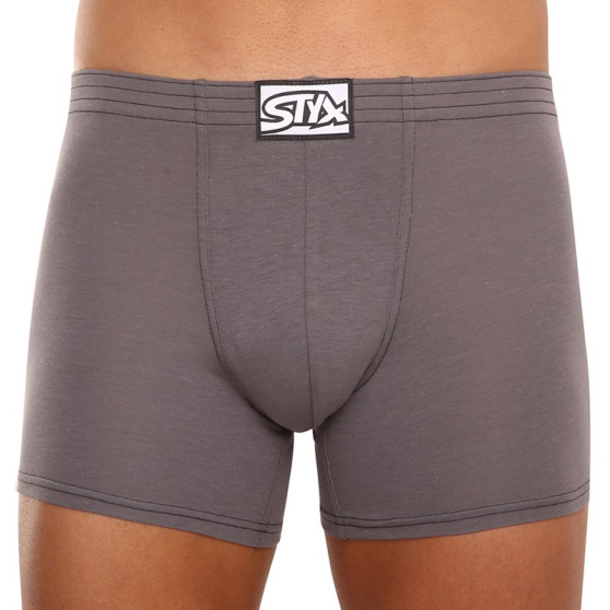 Herenboxershort Styx lang klassiek elastisch donkergrijs (F1063)