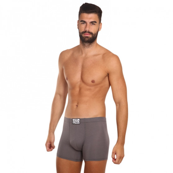 Herenboxershort Styx lang klassiek elastisch donkergrijs (F1063)