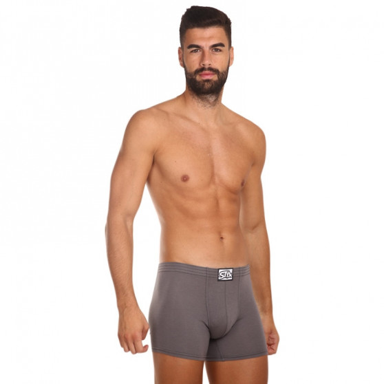 Herenboxershort Styx lang klassiek elastisch donkergrijs (F1063)