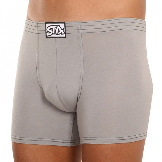 Herenboxershort Styx lang classic rubber lichtgrijs (F1062)