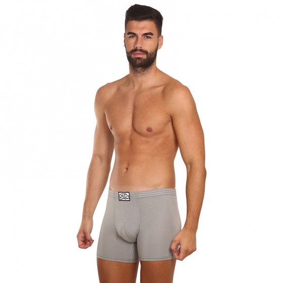 Herenboxershort Styx lang classic rubber lichtgrijs (F1062)