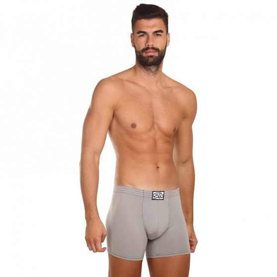 Herenboxershort Styx lang classic rubber lichtgrijs (F1062)