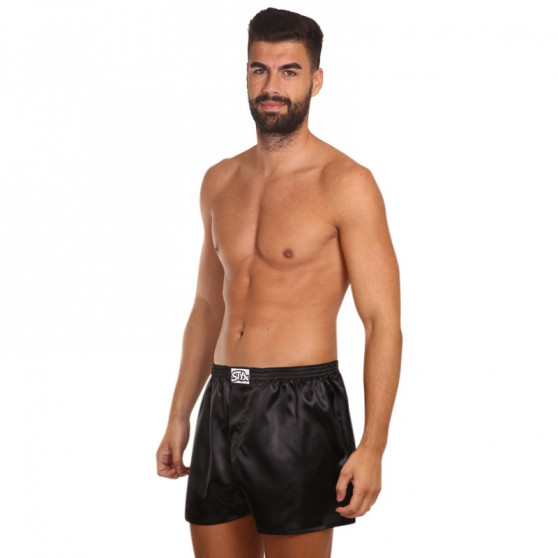 Herenboxershort Styx klassiek elastisch satijn zwart (C960)