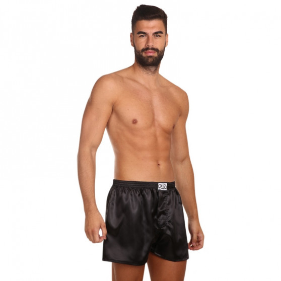 Herenboxershort Styx klassiek elastisch satijn zwart (C960)