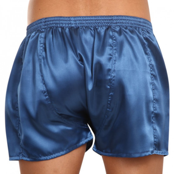 Herenboxershort Styx klassiek elastisch satijn donkerblauw (C664)