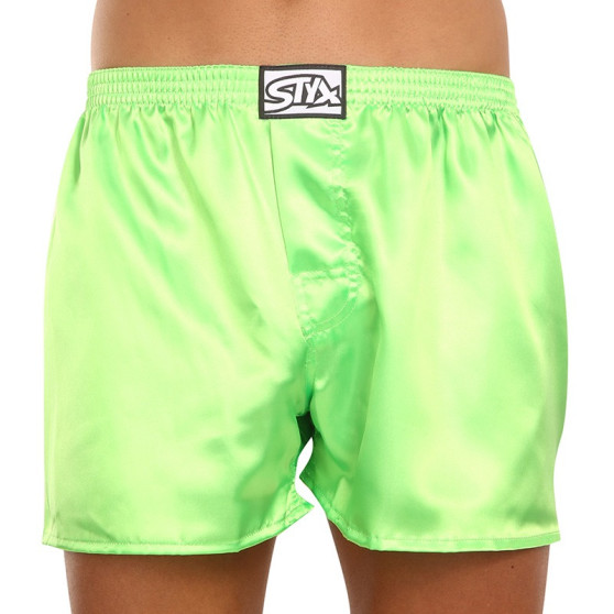 Herenboxershort Styx classic rubber satijn groen (C1069)