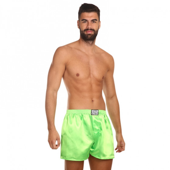 Herenboxershort Styx classic rubber satijn groen (C1069)