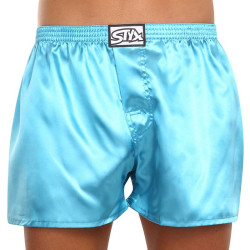 Herenboxershort Styx classic rubber satijn blauw (C967)