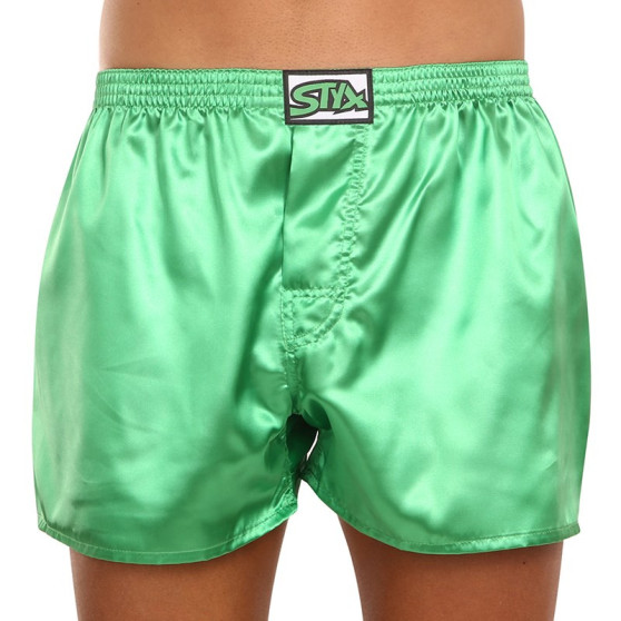 Herenboxershort Styx klassiek elastisch satijn donkergroen (C689)