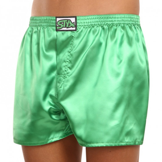 Herenboxershort Styx klassiek elastisch satijn donkergroen (C689)