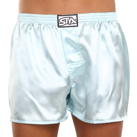 Herenboxershort Styx klassiek elastisch satijn lichtblauw (C688)