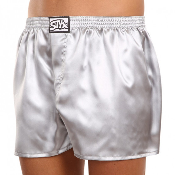 Herenboxershort Styx klassiek elastisch satijn donkergrijs (C1063)