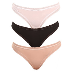 3PACK dames string Calvin Klein veelkleurig (QD3802E-FIY)