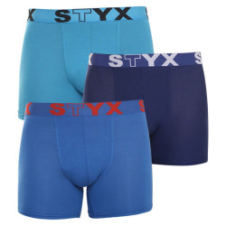 3PACK herenboxershort Styx lang sport elastisch blauw (U9676869)