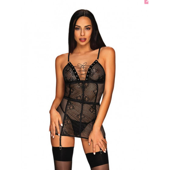 Damesset Obsessive zwart (Basitta chemise)