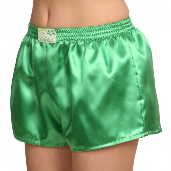 Damesboxershorts Styx klassiek elastisch satijn donkergroen (L689)