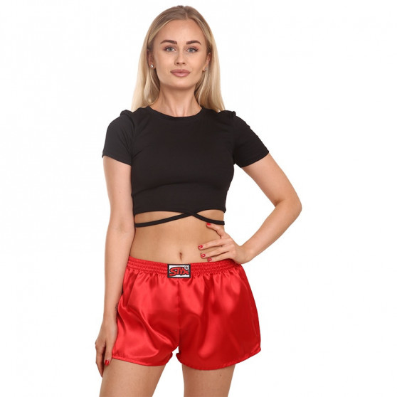 Damesboxershorts Styx klassiek elastisch satijn rood (L663)