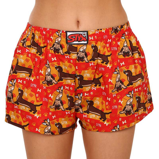 Damesboxershorts Styx kunst klassieke rubberen honden (K1554)