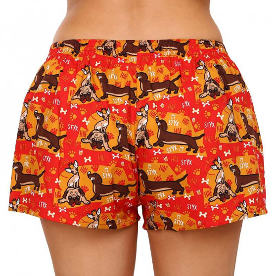 Damesboxershorts Styx kunst klassieke rubberen honden (K1554)