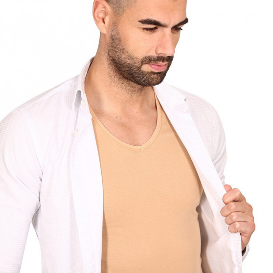 Heren onzichtbaar T-shirt Covert beige (145685-410)