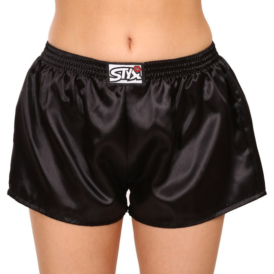 Damesboxershorts Styx klassiek elastisch satijn zwart (L960)