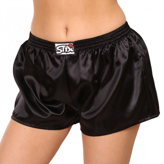 Damesboxershorts Styx klassiek elastisch satijn zwart (L960)