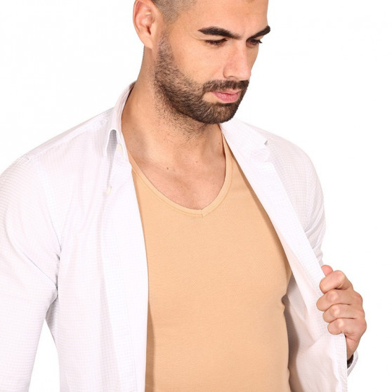 Heren onzichtbaar T-shirt Covert beige (126962-410)