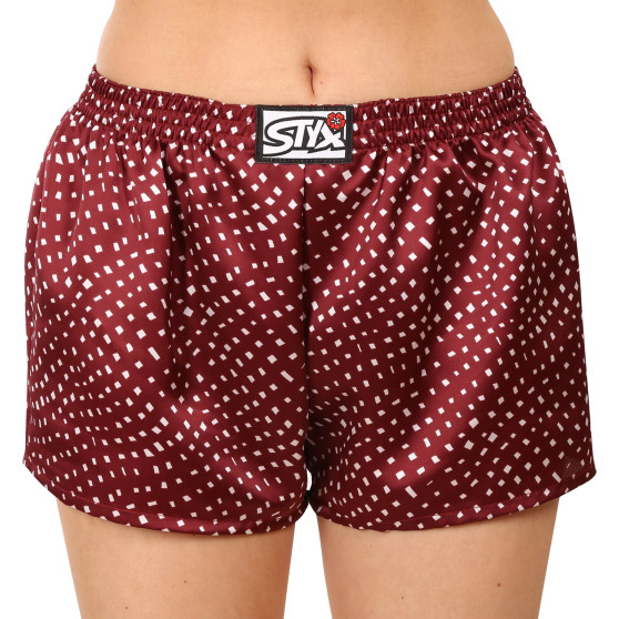 Damesboxershorts Styx klassiek elastisch satijn rood (L681)