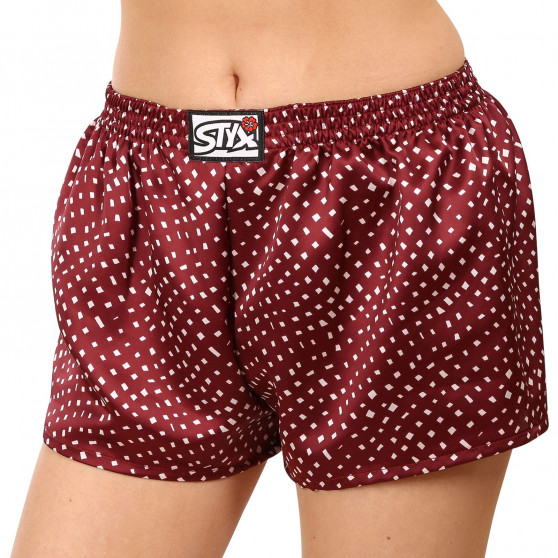 Damesboxershorts Styx klassiek elastisch satijn rood (L681)