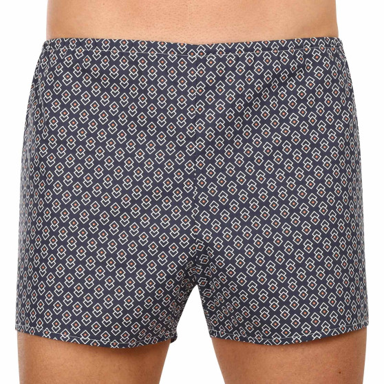 Klassieke Herenboxershort Foltýn donkerblauwe ruiten (K33)