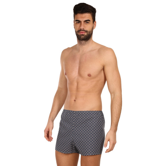 Klassieke Herenboxershort Foltýn donkerblauwe ruiten (K33)