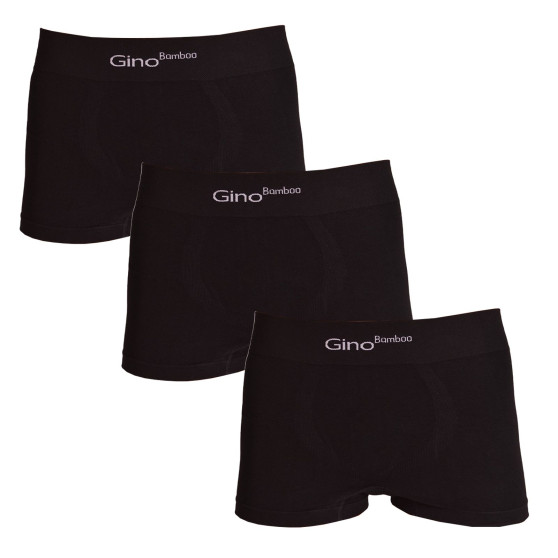 3PACK Herenboxershort Gino bamboe naadloos zwart (53004)