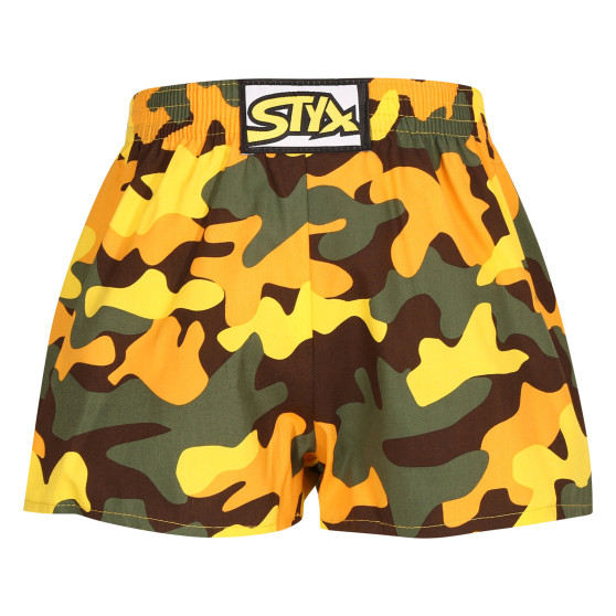 Kindershort Styx art classic rubber camouflage geel (J1559)