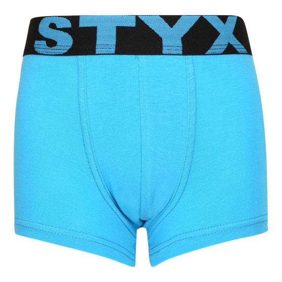 Kinderboxershort Styx sportelastiek lichtblauw (GJ1169)