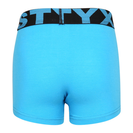 Kinderboxershort Styx sportelastiek lichtblauw (GJ1169)