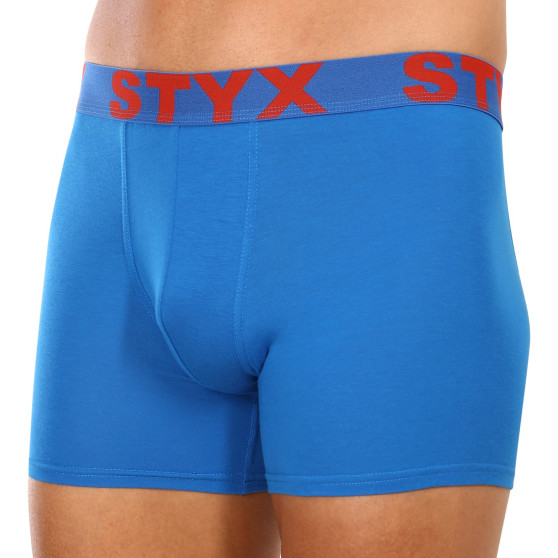 Herenboxershort Styx lang sportelastisch blauw (U1167)