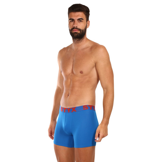 Herenboxershort Styx lang sportelastisch blauw (U1167)