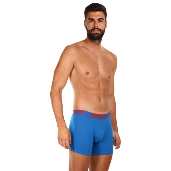 Herenboxershort Styx lang sportelastisch blauw (U1167)