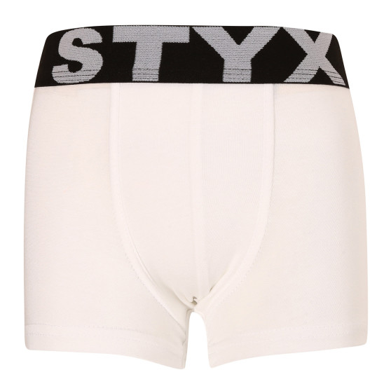 Kinderboxershort Styx sportelastiek wit (GJ1061)